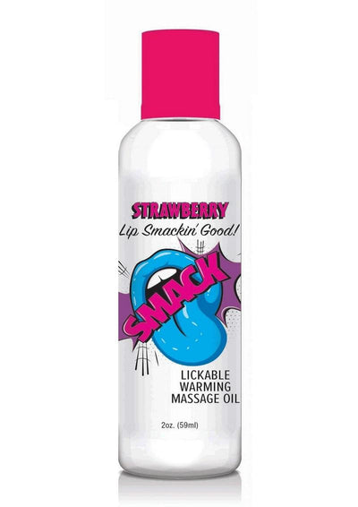 Smack Lickable Warming Massage Oil 2oz - Strawberry
